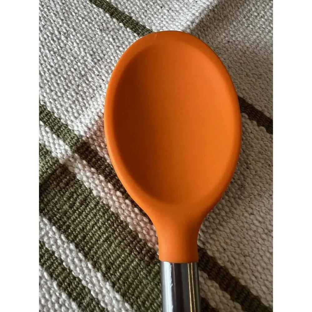 Tovolo 12 Inch Silicone And Stainless Steel Mixing Spoon In‎ Orange And Silver